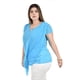 thumbnail image 2 of Blusa de chifon asimetrica Roman Fashion /Tallas Extras, 209 (Azul cielo) azul 42, 2 of 5
