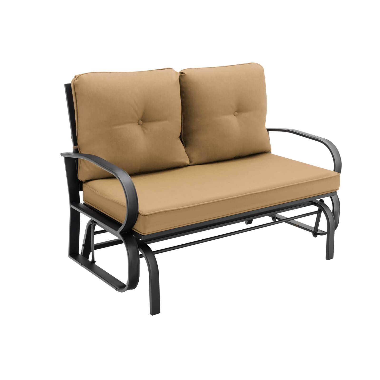 Coelon 2Person Outdoor Glider Bench, Swing Seat Bench w/ Seat & Back