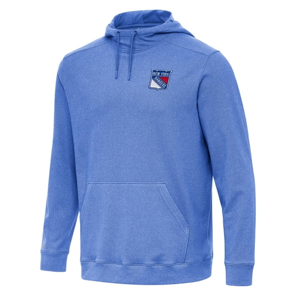 Men's Antigua Heather Royal New York Rangers Cloud Pullover Hoodie