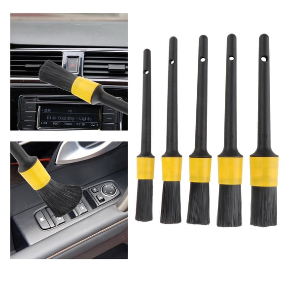 Juego de cepillos para detalles de automóviles de 5 piezas Use cepillos de limpieza de cerdas suaves aptos para limpiar la rejilla de lavado interior
