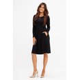 thumbnail image 3 of DEVOPS Women's Casual Long Sleeve Empire Waist Loose Dress with Pockets (X-Small, Black), 3 of 6