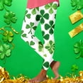 thumbnail image 4 of UVEASISHA St Patricks Day Leggings for Women Festive Clover Printed Lucky Yoga Pants Butt Lifted Buttery Soft Workout Tights Slim Fitted Athletic Running Pant Green M, 4 of 6
