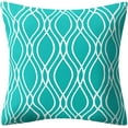 thumbnail image 4 of Teal Pillow Covers 18x18 Set of 4 Turquoise and Grey Blue Geometric Decorative Throw Pillow Cushion Covers for Couch Living Room Bed Outdoor Patio Furniture Indoors Home Decor\u2026, 4 of 4
