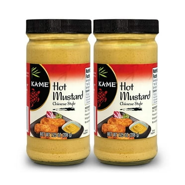 KA-ME Chinese Style Hot Mustard 7.25 oz (Pack of 2), Asian Ingredients and Flavors, No Preservatives/MSG, Condiments For Egg & Spring Rolls, Fried Wonton, Roasted Pork Belly, Chinese Beef Ho