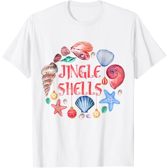 Exquisite and comfortable-Christmas In July Cute Beach Santa Claus Gifts Jingle Shells T-Shirt for Men Women Kids