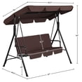 thumbnail image 4 of Yaheetech 3-Seat Patio Swing Chair with Adjustable Canopy, Dark Brown, 4 of 8