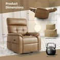 thumbnail image 2 of Claiks Power Swivel Rocker Recliner Chair, Oversized Recliner Chairs for Adults, PU Leather Overstuffed Reclining Chair with USB and Type-C Ports for Living Room, Brown, 2 of 9