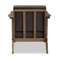 thumbnail image 4 of Baxton Studio Cayla Mid-Century Modern Grey Fabric and "Walnut" Brown Wood Living Room 1-Seater Lounge Chair, 4 of 6