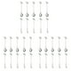 thumbnail image 1 of 15 Cuchara + 15 Tenedores Hoja de Acero Inoxidable Cuchara de Pastel de Café Tenedor Cucharas de Postre, Juego de Cucharaditas para Remover Plata, 1 of 5