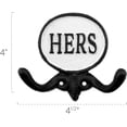 thumbnail image 4 of AuldHome Design His and Hers Towel Hooks (Set of 2); Cast Iron Rustic Farmhouse Decor Door Wall Hangers, 4 of 6