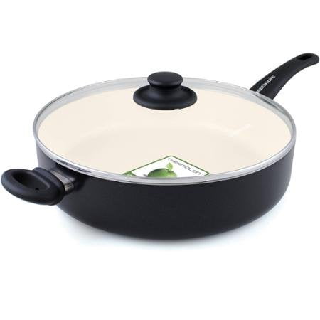 GreenLife Healthy Ceramic Non-Stick Soft Grip 12" Covered Aluminum Skillet, Black - Walmart.com 
