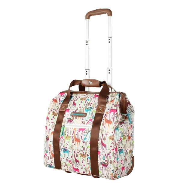 Lily Bloom Design Pattern Carry on Bag Wheeled Cabin Tote (Giraffe Park