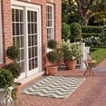 thumbnail image 4 of Safavieh Courtyard Bailey Chevron Indoor/Outdoor Area Rug, Gray/Beige, 4' x 5'7", 4 of 11