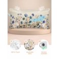 thumbnail image 2 of Blue Teal Spring Floral Pillow Cases Cal King Size, Smooth Satin Pillowcase for Hair and Skin, Watercolor Botanical Summer Flowers Decorative Cooling Bed Pillow Covers with Zipper, 20x40 Inches, 2 of 5