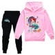 thumbnail image 4 of Ropa deportiva para niños de La Sirenita, trajes casuales con capucha para niñas, pantalones negros, traje para adolescentes, ropa de abrigo para niños, conjuntos para bebés, 4 of 5