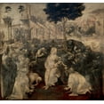 thumbnail image 2 of da Vinci, Leonardo 12x12 White Modern Wood Framed Museum Art Print Titled - Adoration of the Magi, 2 of 4