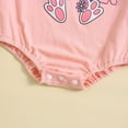 thumbnail image 6 of Girls Easter Outfits Baby Boys Girls Short Sleeve Easter Letter Prints Romper Kids Jumpsuit Baby Easter Outfit Red 3 Months-6 Months, 6 of 6