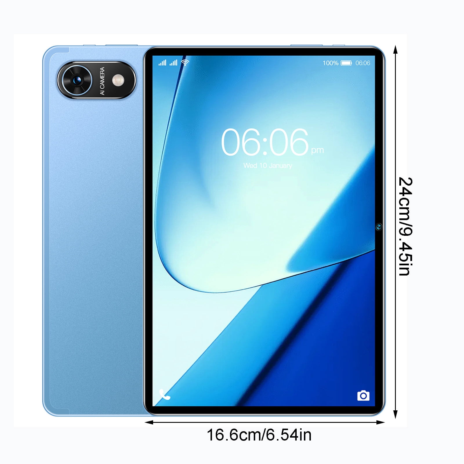 10.1-Inch Android 13 Tablet with Ultra-Thin 2K HD Display, 4GB+32GB, 512GB Expandable, Dual SIM Voice Call, WiFi 5G, Bluetooth, 24MP+32MP Camera, 12000mAh Battery