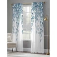 thumbnail image 4 of Eucalyptus Leaves Sheer Curtains 96 Inch Length 2 Panels Set, Light Blue Summer Botanical Weeping Voile Window Treatment Semi Sheer Long Curtains Drapes for Bedroom/Living Room/Kitchen 52"x96"x2, 4 of 7