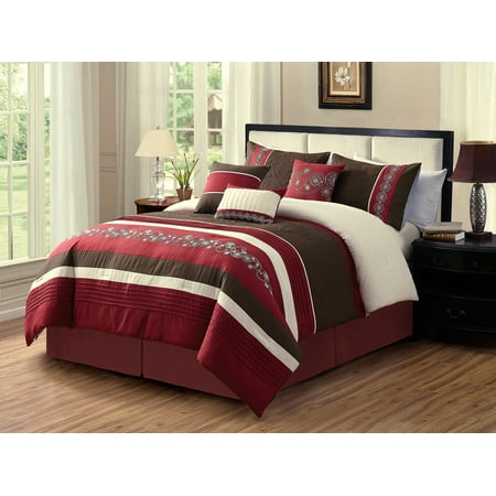 11 Pc Jools Paisley Floral Embroidery Embossed Pleated Stripe