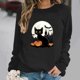 thumbnail image 1 of Heisall Womens Sweatshirts Long Sleeve Round Neck Loose Casual Halloween Print No Hood Autumn Winter 2025 New Arrival Fashion Sweatshirts, 1 of 6