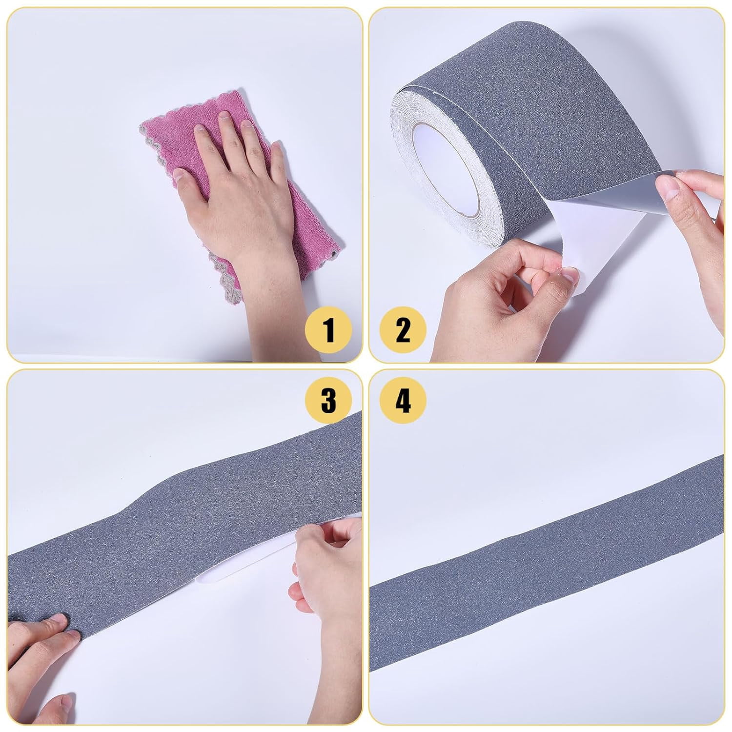 32.8 feet PVC Anti Slip Tape Warning Adhesive Tape Floor Warning for Steps Ramps Gray Adhesive for Stairs Safety Indoor Outdoor for DIY