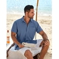thumbnail image 3 of COOFANDY Men's Short Sleeve Button Down Shirt Casual Beach Summer Outfit, 3 of 6