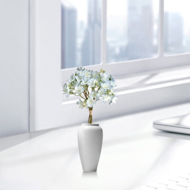 Ramo Artificial de Flores de Jazmín Azul, 4 Tallos, Seda Falsa, Decoración para Bodas y Hogar