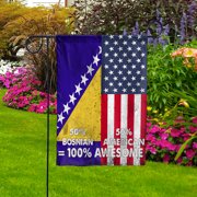 Flag American Half Bosnian Flag Bosnian American Friendship Bosnia And Herzegovina U.S.A Patriotic Proud House Flag, Double-Sided Decorative Outdoor Flag, Patriotic Polyester Yard Flag 29.5 x 39.5 in