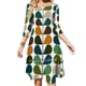 thumbnail image 1 of Vestido de verano elegante con cuello cuadrado y estampado moderno de mediados de siglo de los años 60 y 2000 para mujer, estilo retro, años 50 y 60, 1 of 6