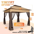 thumbnail image 4 of COBIZI 11x11 Pop up Gazebo Outdoor Canopy Gazebo Patio Gazebo with Mosquito Netting Canopy Shelter with 121 Square feet of Shade for Poolside, Garden, Party and Backyard, Dark Gray(Upgraded), 4 of 18