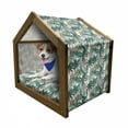 thumbnail image 1 of Palm Tree Pet House, Dreamy Abstract Jungle Foliage Rainforest Growth with Double Exposure Effect, Outdoor & Indoor Portable Dog Kennel with Pillow and Cover, 5 Sizes, Multicolor, by Ambesonne, 1 of 5