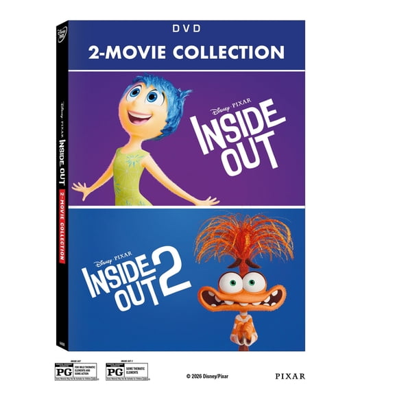 Inside Out 2-Movie Collection (Walmart Exclusive) (DVD) Disney, Animation, Family, Adventure