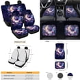 thumbnail image 4 of Yuyamidu 15 Pack Purple Butterfly Car Seat Cover Full Set Moon Car Floor Mats Steering Wheel Cover Rose Seatbelt Pad Cup Mat Gear Shift Cover Hand Brake Cover Fit for Most SUV Van Truck Sedan, 4 of 6