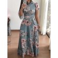 thumbnail image 1 of WomenSpring/summerFlowerPrintShortSleeveSwingWomensClothing, 1 of 5