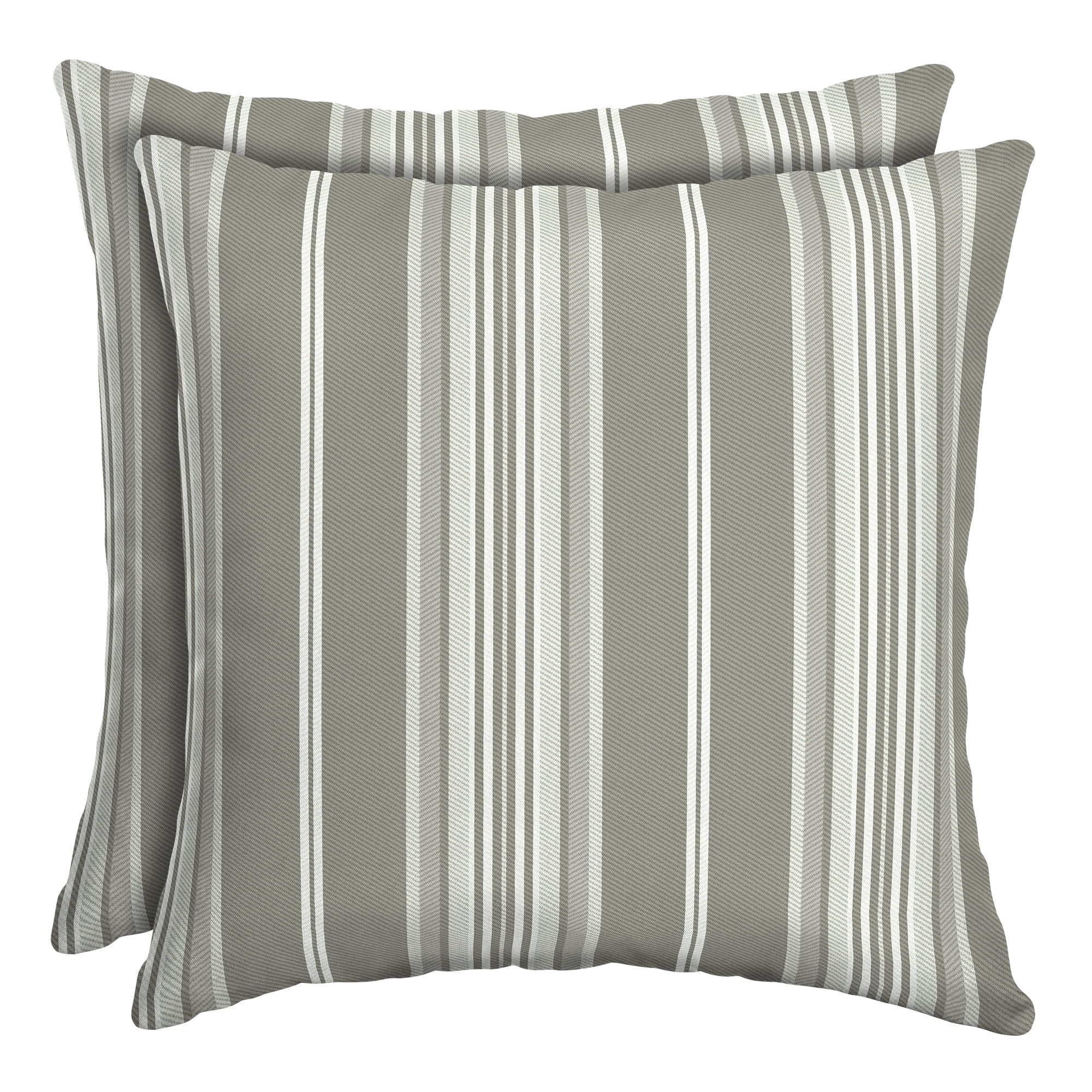 Better Homes & Gardens Gray Stripe 16 x 16 in. Outdoor Toss Pillow w
