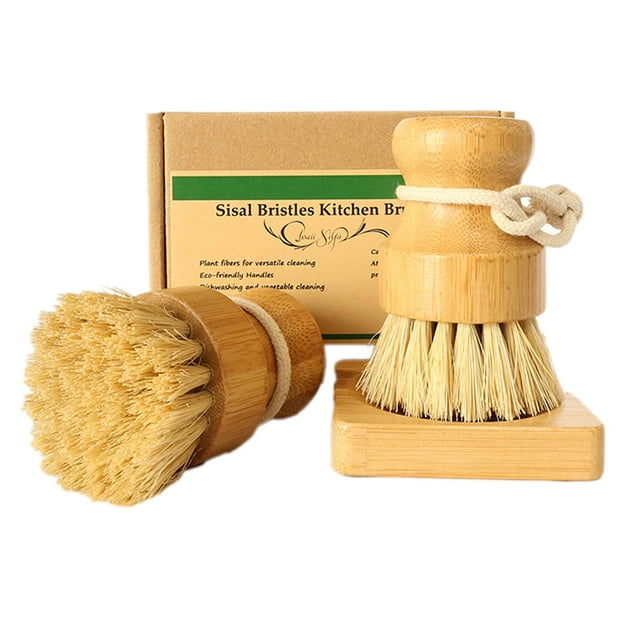 Set de cepillos para verduras JouiiSiYa de bambú con cerdas naturales