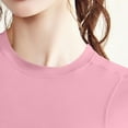 thumbnail image 5 of Womens Tops, Women's Compression Shirts Short Sleeve Workout Tops Athletic Base Layer T-Shirt for Gym Running Yoga Basketball Pink L, 5 of 6