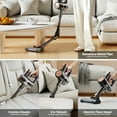 thumbnail image 3 of KISSAIR Cordless Vacuum Cleaners rechargeable 50min 2200mah Lightweight Led Display Screen Stick Vacuum Cleaners for Home Hardwood Floor Carpet Pet Hair, Grey, 3 of 11