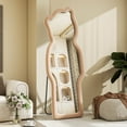 thumbnail image 2 of Mirstory 24"x63" Flannel Framed Bear-Shaped Full Length Mirror,Pink, 2 of 7