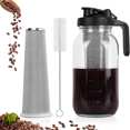 thumbnail image 2 of Cold Brew Coffee Maker Pitcher,64oz Iced Coffee Tea Pitcher for Fridge with Filter, Cold Brew Maker with Pour Spout Lid,1*cold brew pitcher 1*Metal filter 1*cup brush, 2 of 8