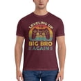 thumbnail image 3 of Leveling Up To Big Bro Again Men'S Basic Short Sleeve T-Shirt Burgundy Xx-Large, 3 of 5