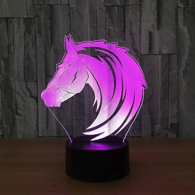 3D Illusion Lamp LED Night Light 7 Colors Changing Horse Table Lamp Baby Sleeping Kids Xmas Gift Birthday Kids Xmas Gifts