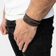 thumbnail image 4 of SERASAR Men's Premium Leather Bracelet "Wrap" Brown 40cm, including gift box, 4 of 5