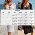 thumbnail image 3 of CHUMUD Beach Cover Ups for Women Mesh Knit V-Neck Long Flare Sleeve Swim Cover-Up Dress Vacation, 3 of 8