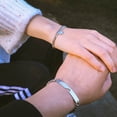 thumbnail image 3 of Couple Bracelets Titanium Steel Heart Matching Bracelet Korean Electroplated Love Anniversary Jewelry Gift for Couples, 3 of 5