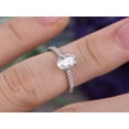 thumbnail image 3 of Antique Style Oval cut 1.25 ct Moissanite & Diamond Engagement Ring in White Gold, 3 of 3