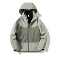 thumbnail image 2 of Kmdttou Men's Waterproof Rain Jacket with Hood Packable Outdoor Hooded Windbreaker Insulated Mountain jackets Army Green L, 2 of 2