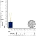 thumbnail image 2 of Gem Stone King 18K Yellow Gold Plated Silver Blue Created Sapphire and White Moissanite Pendant Necklace for Women (17.73 Cttw, Emerald Cut 18X13MM, With 18 inch Silver Chain), 2 of 4
