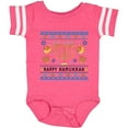 thumbnail image 3 of Inktastic Happy Hanukkah Sweater Style Design with Menorah and Dreidel Boys or Girls Baby Bodysuit, 3 of 5